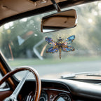Boho Dragonfly Acrylic Suncatcher Stained Glass Effect Window Car Hanging Christmas Ornament Indoor Outdoor Decor Garden Sun Catcher Panel for Dragonfly Lover for Women Mom Grandma