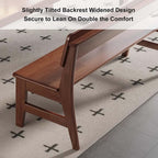 Farmhouse Wood Dining Bench 47.2/55.1/63in Kitchen Bench with Back Shoe Bench Entryway Bench Sturdy Comfortable End of Bed Bench for Bedroom Living Room Dining Room Patio Hallway(Walnut,47.2in)
