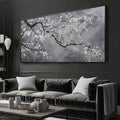 Plum Blossom Wall Art Framed Wall Art Decor Canvas Birds Wall Decorations Bedroom Picture Large Artwork for Living Room Dining Room 24”x48”