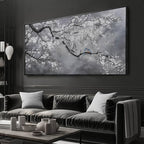 Plum Blossom Wall Art Framed Wall Art Decor Canvas Birds Wall Decorations Bedroom Picture Large Artwork for Living Room Dining Room 24”x48”