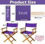 STAY GENT Director's Chair Canvas Replacement Kit 21"L x 8"W - 21"L x 16.5"W Replacement Canvas Durable Cotton Canvas Seat & Back Covers for Makeup, Movie, Show, Outdoor Patio Stools, 1 Set Purple