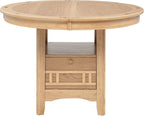 Coaster Home Furnishings - LAVON - Wood - Oval Extendable Dining Table with 18-Inch Extension Leaf, Storage Shelf & Closed Storage - Kitchen & Dining Room - 60-Inch - Light Oak - 106620