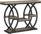 Tribesigns 39.4" Console Table, 4-Tier Sofa Table, Accent Tables, Grey | Storage Shelves, Wood Tabletop with Metal Frame, Industrial Style, For Narrow Entryway, Hallway, Behind the Couch