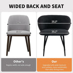 Modern Teddy Dining Chairs Set of 4, Comfy Kitchen Armless Chairs with Thick Cushions, Wingback Chair, Upholstered Dining Room Chairs with Metal Legs for Dining Room, Living, Black