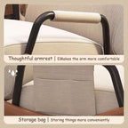 Rocking Chair with Side Bags, Adjustable Backrest Recliner Armchairs, Wide Accent Chair with Retractable Pedals, for Offices, Cafes, Reception Rooms