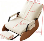 Indoor Leisure Rocking Chair with Removable Foot Stool | Adjustable Backrest Foldable Recliner Rocker