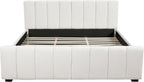 Merax King Upholstered Bed with Thick Headboard and Footboard, Beige