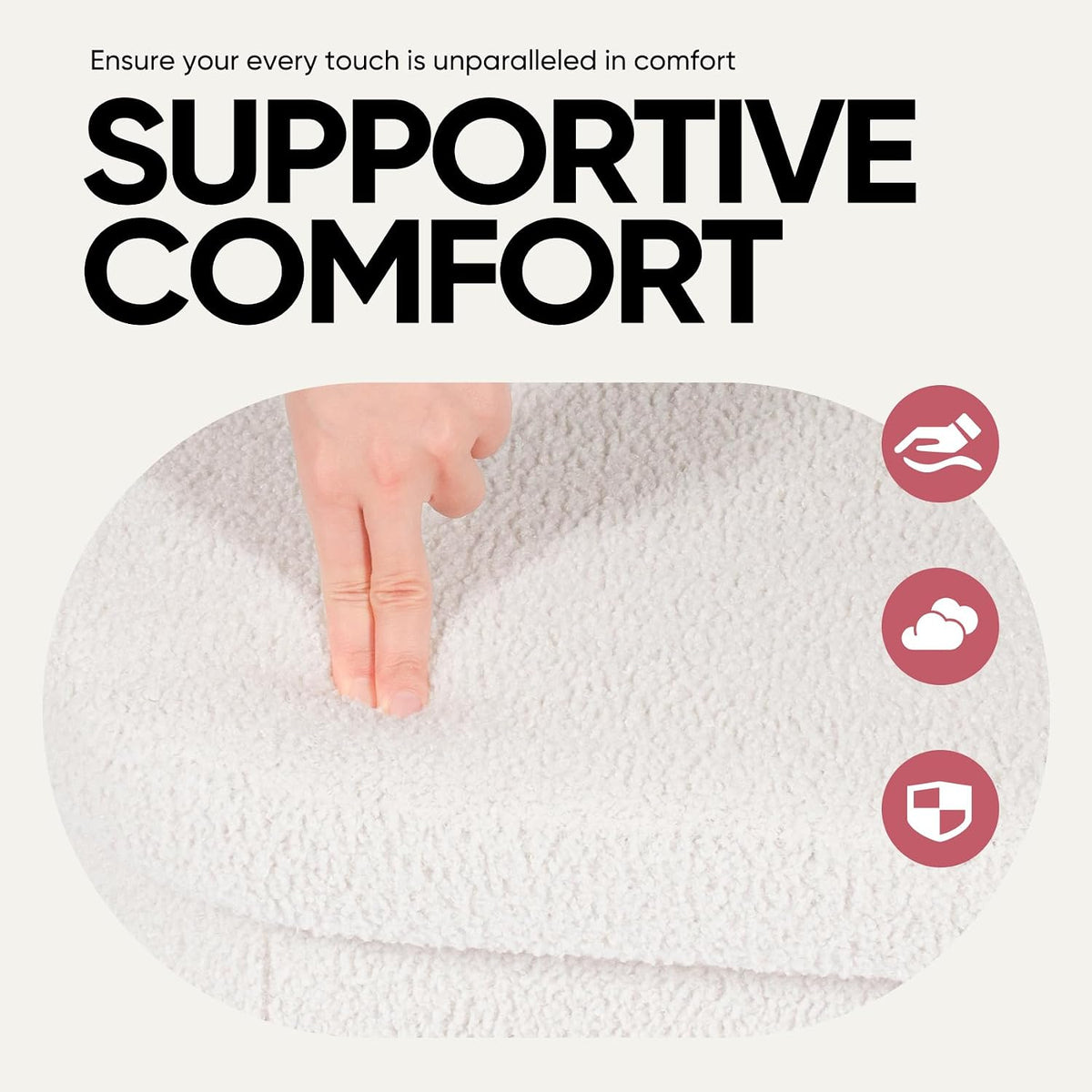 30 Inches Oval Ottoman with Storage, Boucle Sherpa Storage Ottoman Bench, Folding Foot Rest Chest for Bedroom Living Room