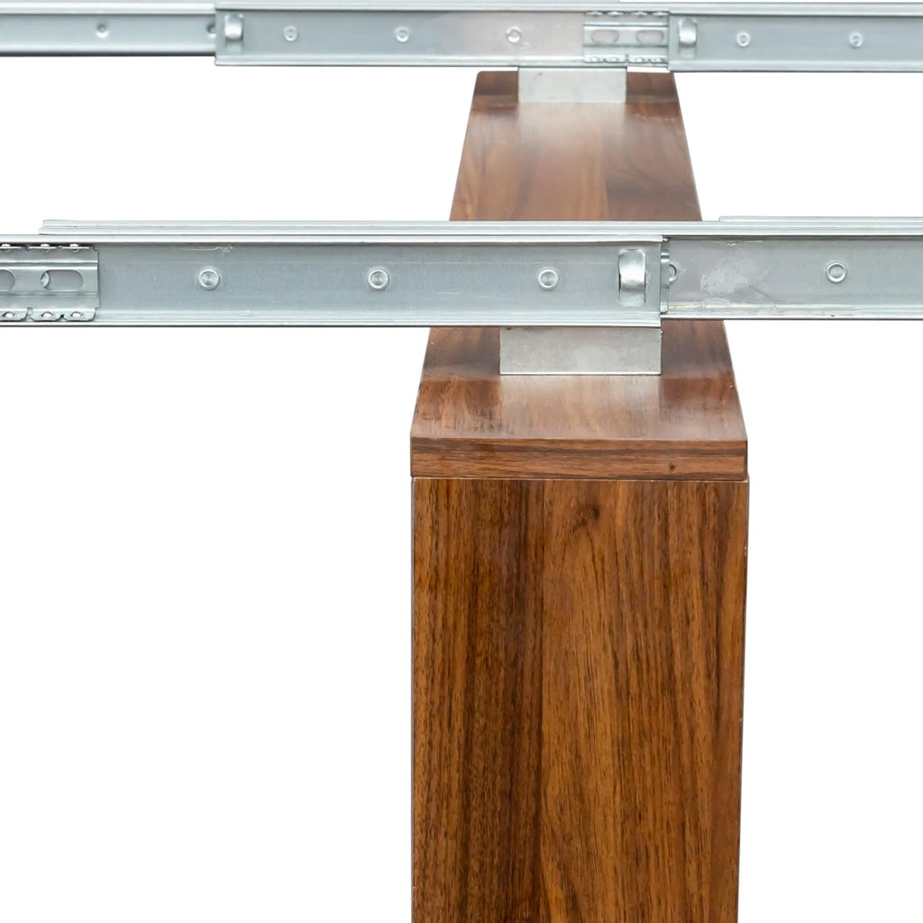 KEIKI 30”-99”L Extendable Foldable Dining Room Table with Storage for 1-10 People, Wood Modern Rustic Rectangle Expandable Kitchen Living Meeting Room Furniture, 5 Tabletop Length Options, Walnut