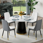Round Dining Table Set for 4, Modern 45'' Small Dining Table for Kitchen, Space Saving, Easy Assembly