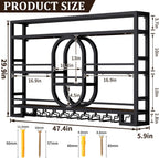 Boshen Fully Assembled 3-Tiers 47in Wine Rack Wall Mounted with LED Light | Floating Bar Shelves, Hanging Industrial Liquor Shelf, Wall-Mounted, Home, Bar, No Assembly Required, Glass Holder