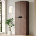 Housoul 71" Tall Kitchen Pantry Cabinet with 4 Doors, Walnut | Pantry Storage Cabinet with Adjustable Shelves, Freestanding Kitchen Pantry Cabinet, Cupboard Larder Cabinet for Dining Room