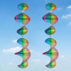Rainbow Wave Wind Spinners Outdoor Hanging Garden Decor,Bird Deterrents for Outside,Sparkly Reflective Wind Spinner,Stainless Steel Bird Scare Devices-Scare Birds Away from Yard Patio Farm