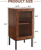 BVIUNTWO Glass Door Cabinet,2-in-1 Buffet Cabinet with Storage,32 Inch Farmhouse Console Table with Metal Base,Sideboard Coffee Bar Cabinet for Kitchen,Dining Room,Living Room,Brown