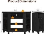 RoyalCraft Corner TV Stand for TVs up to 55 Inch: Corner Tall Entertainment Center with Storage, Modern Wood Media Console Cabinet for Living Room, Bedroom, Satin Black