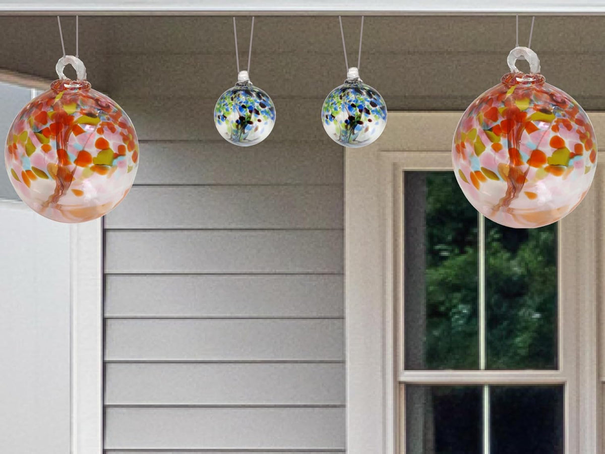 Dale Tiffany Hand Blown Glass, 8" Diameter Aura, Tree of Life Collection, Witch Globe Hanging Garden Indoor/Outdoor Decorative Ornament Gazing Ball