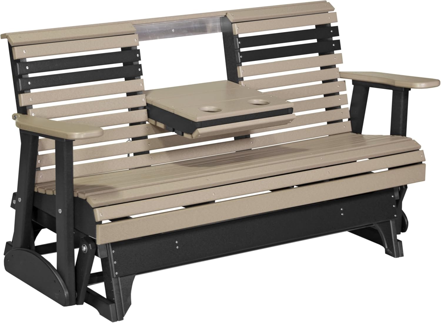LuxCraft Plain Glider - 5' - Available in 14 Colors (Weatherwood on Black)