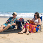 Romswi 2 Pack Lightweight Low Beach Chairs with Breathable Mesh Back,6LBS Folding Portable Sand Chairs with Cup Holder, Heavy Duty 300lbs Capacity for Camping & Outdoor Use,Green