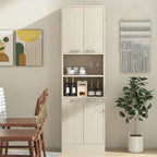 Giantex Kitchen Pantry Cabinet, 75'' Tall Freestanding Cupboard with Doors & Shelves, Safety Hinges & Anti-Tipping Devices, Storage Sideboard for Dining Room, Living Room (Light Oak)