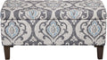 HomePop 36" Storage Ottoman Bench with Hinged Lid - Slate Damask