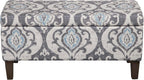 HomePop 36" Storage Ottoman Bench with Hinged Lid - Slate Damask
