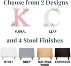 Let's Make Memories Personalized Step Stool - for Ages 3+ - Wood - Floral Design - Gray