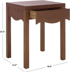SAFAVIEH Home Collection - Kannie Dark Oak Accent Table, 1 Drawer Side Table, Scalloped Apron Detail, Fully Assembled (ACC6614A)