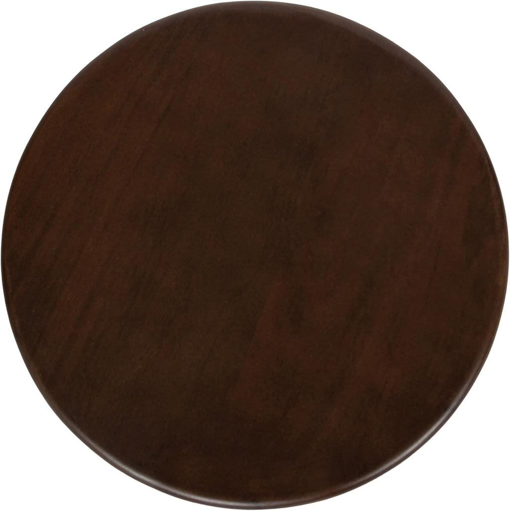 Kate and Laurel Seebeck Modern Wooden Round Side Table; 14 x 14 x 20; Dark Brown; Transitional Wood End Table for Use as Bedroom Nightstand or Living Room Accent Table