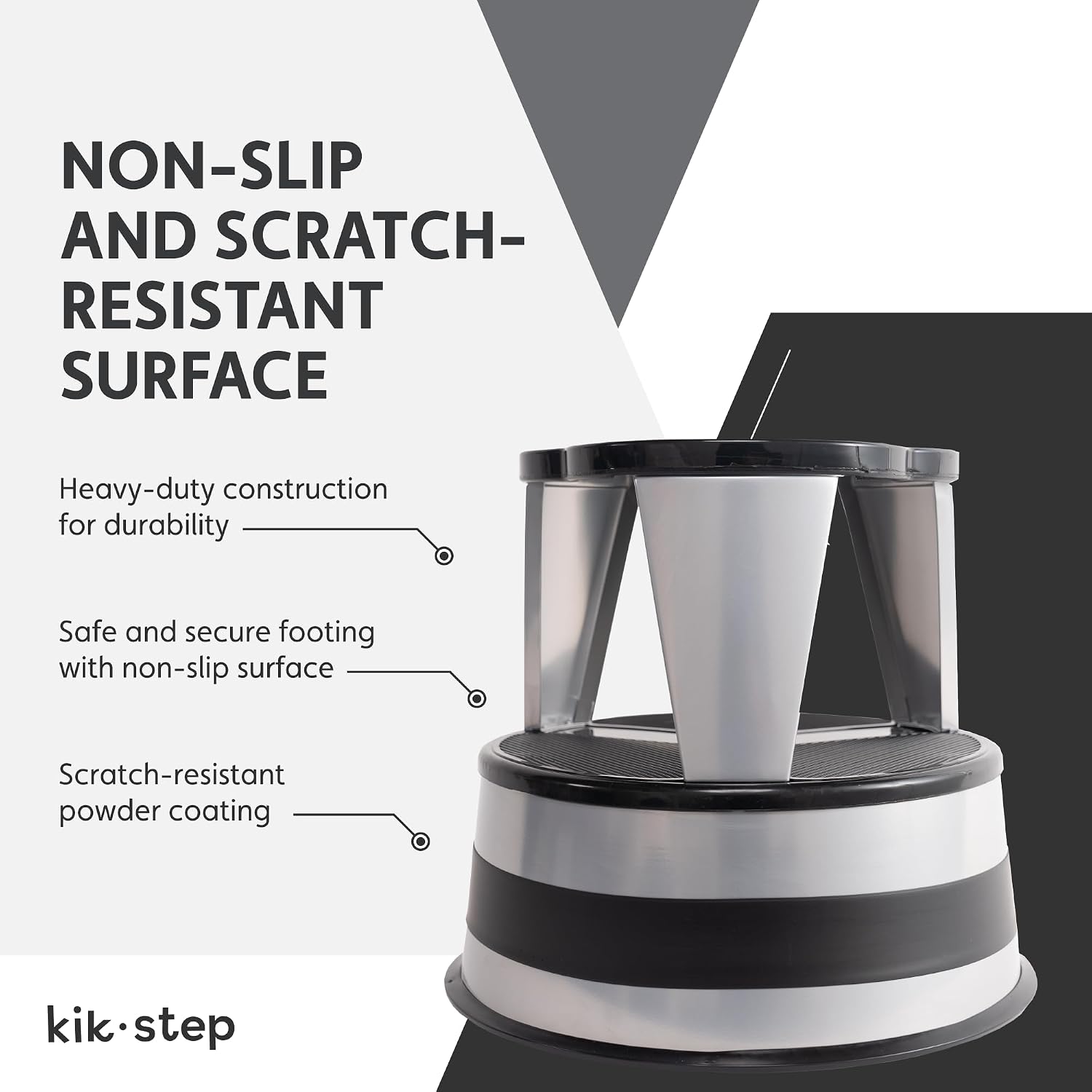 Cramer Kik Step Steel Step Stool - Two Step Stool, Holds 350 lbs (Silvertone)
