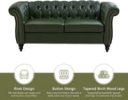 QHITTY Accent Sofa, Chesterfield Loveseat Modern Leather Couch Upholstered Sofa with Tufted Back for Living Room Furniture (Green)
