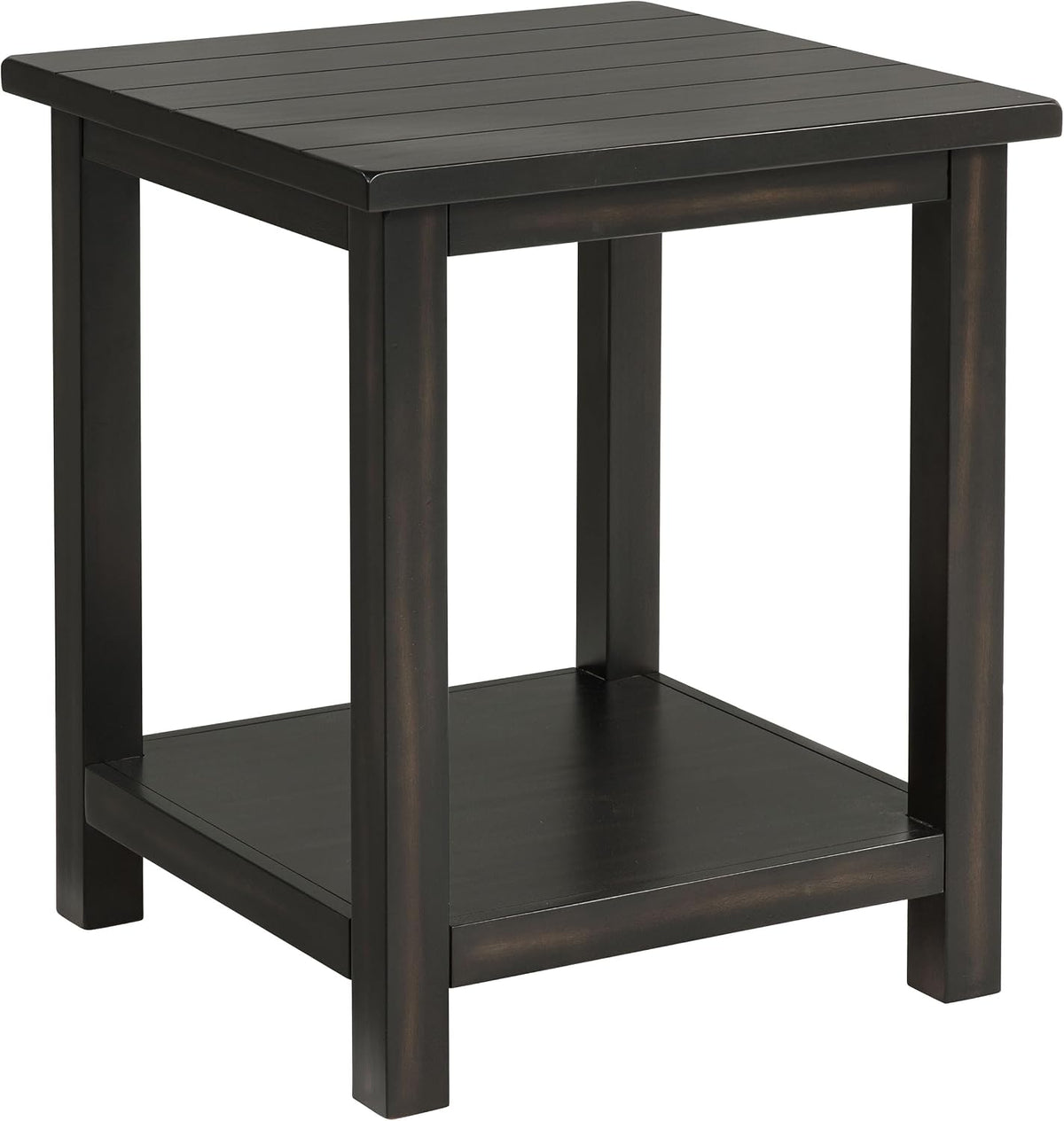 Coaster Home Furnishings - Concord - Wood - 1-Drawer Square End Table with Planked Top, Louvered Drawer and Metal Knobs - Living Room - 24-Inch - Distressed Java - 710566