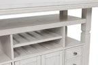 Signature Design By Ashley Robbinsdale 72-Inch Counter Height Dining Table with Kitchen Island Storage, Rubberwood Solids, Ash Veneer and MDF Substrates, Antique White