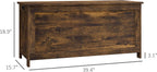 HOMCOM Storage Bench Cut-out Handles 39.4" x 15.7" x 18.9" Rustic Brown | Storage Chest, 2 Safety Hinges, Modern Wooden Trunk, Living Room, Entryway
