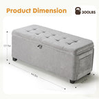Storage Ottoman Bench with Lift Top, End of Bed Bench for Bedroom, Living Room & Entryway Storage Seat Shoe Bench with Storage (Gray)