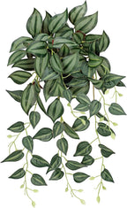 DILATATA Fake Plants Artificial Potted Plants 20 Inch Faux Peperomia Ivy Vine Plant Hanging Plant for Home Office Desk Shelf Indoor Outdoor Decor