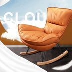 Home Living Room Bedroom Rocking Chair Glider Chair with High Backrest,Rocking Chair Adult Lazy Sofa Can Recline,Comfortable Living Room Rocking Chair with Footstool(D)