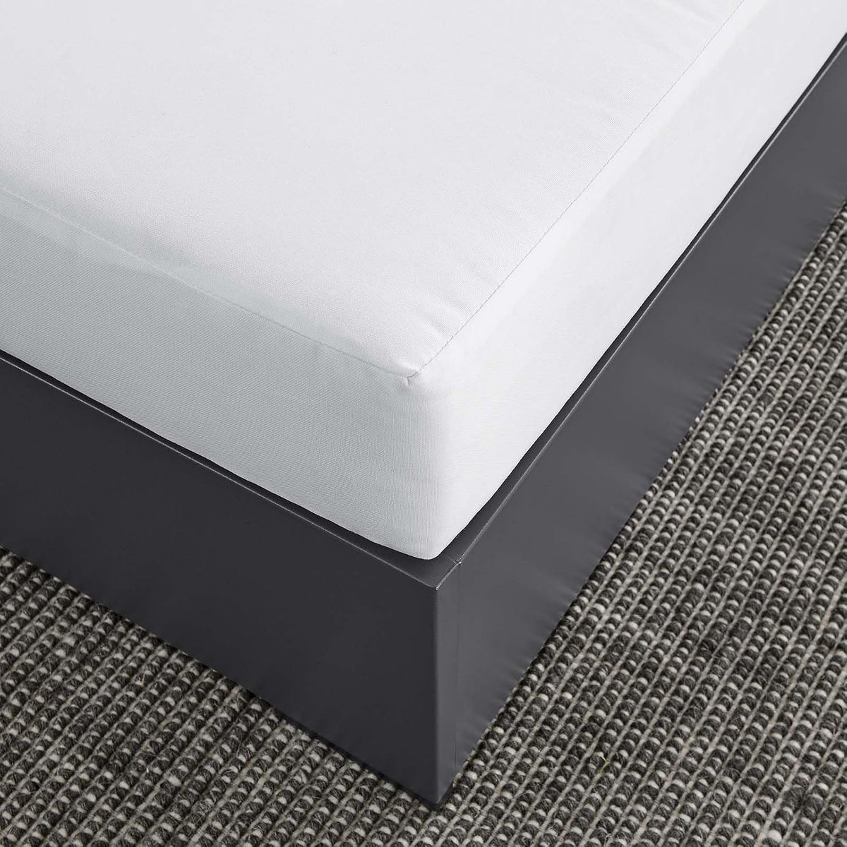 Modway Tahoe Aluminum Ottoman in Gray White with Weather-Resistant Cushion-Ideal as Outdoor Footstool, Patio or Sunroom Furniture