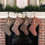 Marilee Home 18" Primitive Black 5 Quilted Stocking with Personalized Charm
