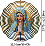 Virgin Mary Prayer Wind Spinner, Metal Wind Spinners Outdoor Indoor, Religious Virgin Mary Hanging Garden Decor for Outside, Stainless Wind Spinners for Yard and Garden 10 inch 3D (25.76X25 CM)