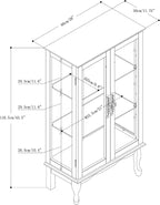 Ball & Cast Lighted Curio Cabinet,3-Tier Glass Display Cabinet with Adjustable Glass Shelves and Mirrored Back Panel for Living Room,E26 Light Blub not Included,Cherry