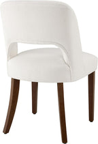 KISLOT Upholstered Dining Chairs Set of 2, Modern Armless Kitchen Chairs with Solid Wood Legs, Boucle Fabric, Sturdy Spring Structure, Comfortable Padded Dining Room Chairs, Cream