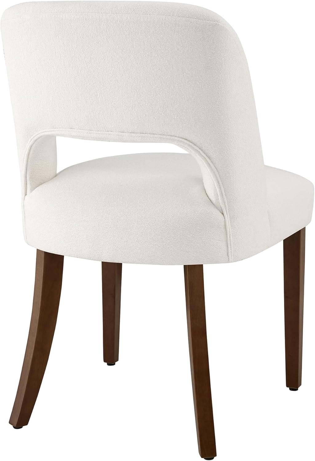 KISLOT Upholstered Dining Chairs Set of 2, Modern Armless Kitchen Chairs with Solid Wood Legs, Boucle Fabric, Sturdy Spring Structure, Comfortable Padded Dining Room Chairs, Cream