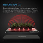 AC Infinity SUNCORE S3, Waterproof Seedling Mat with Heat Controller 10" x 20.75", UL & MET Certified Heating Pad, for Indoor Gardening, Hydroponics, Germination, Cloning