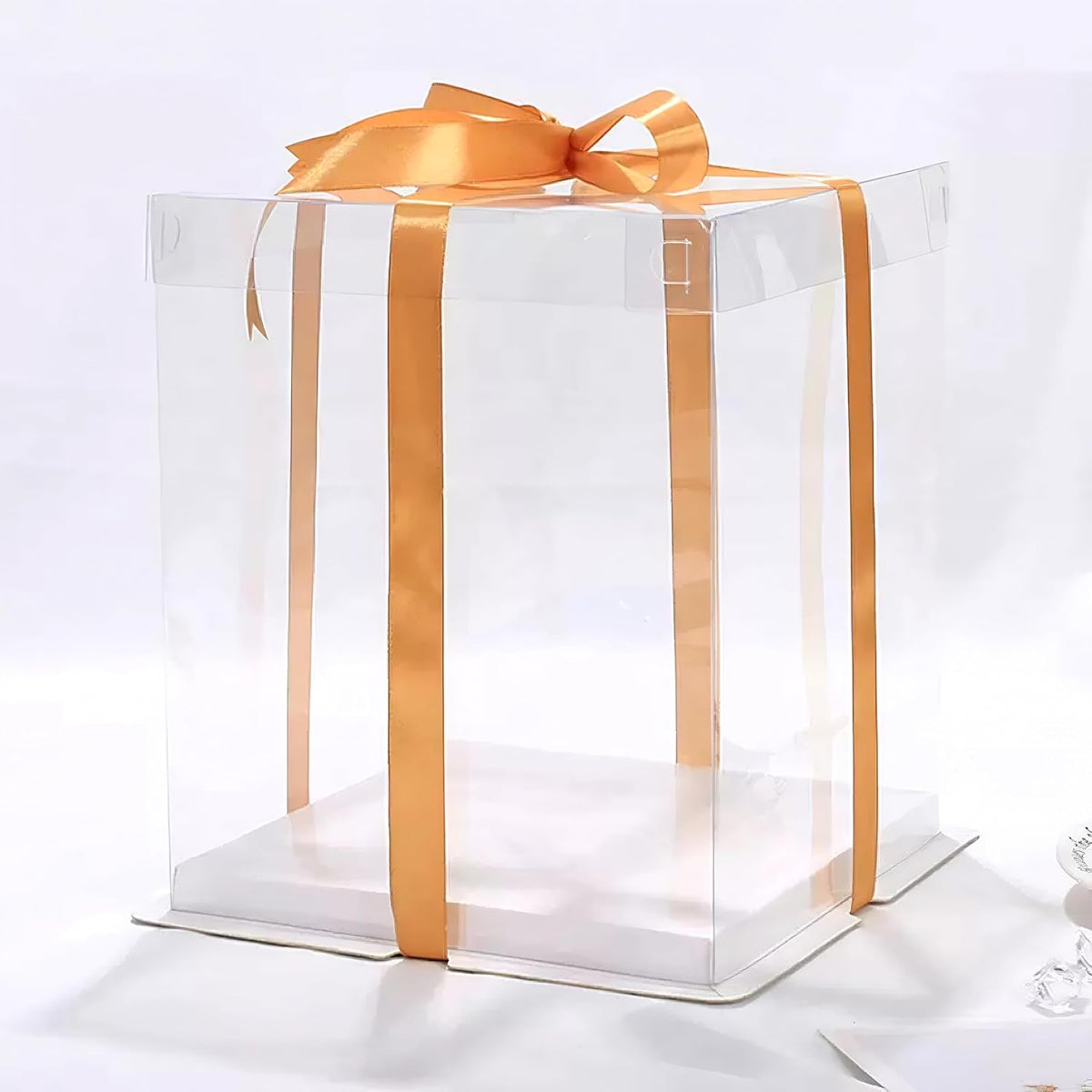 5-Pack 14-Inch Extra Large Square Cake Box (14x14x12 inch) | Statement Gift Box with Ribbon Make a Grand Impression for Weddings, Large Parties, and Corporate Events – Premium Oversized Container