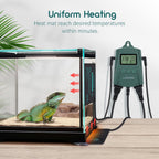Luxbird Reptile Heating Pad 8x12 Inch with Dual Output Reptile Thermostat LB-2SC Combo Set Under Tank Terrarium Heating Mat for Turtles, Lizards, Frogs, and Other Reptiles