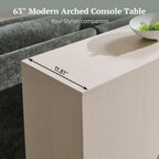 IFGET 63" Arched Console Table, 2-Tier Modern Entryway Table with Arched Base, Narrow Long Wood Sofa Table Behind Couch Table for Living Room, Hallway, Foyer, Cream