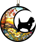 Personalized Dog Memorial, Custom Name Cairn Terrier Dog Christmas Ornament with Name, Custom Breeds, Pet Loss Light Catcher, Gifts for Lovers Loss of Pet Sympathy on Mothers Day Christmas