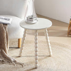 Solid Wood Small Side Table, Round End Table for Small Space, Accent Table Nightstand Modern Table for Living Room Bedroom Office Couch