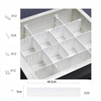 (Plastic Divider + Combination Accessories) Drawer Divider DIY Drawer Organizer No Cut Socks Medicine Cosmetics Small Items Underwear Tie Desktop Organizer (20 pcs 16x2.7 inches + 60 accessories)