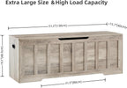 VANKILEY 51.2" Storage Chest Extra Large,Wooden Storage Bench,Greige | Chest with 2 Safety Hinges, 51.2*15.7*19.1inches, Wooden Trunk for Bedroom, Livingroom,Entryway,Easy Assembly.